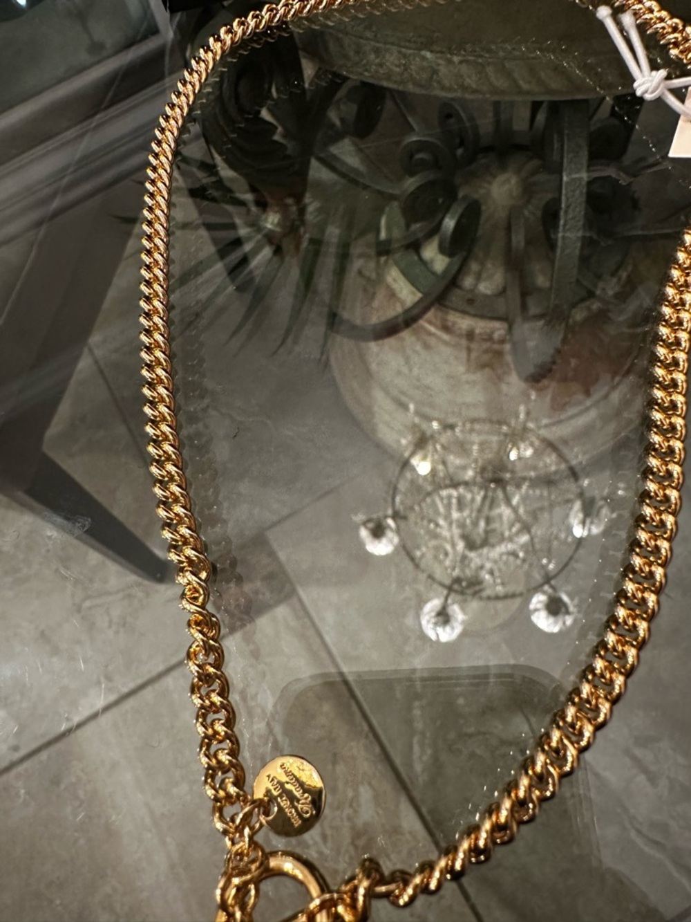 Mia Fiore Gold Chain Necklace Sterling Silver Plated Bronze Coin Pendant Italy - Picture 8 of 14